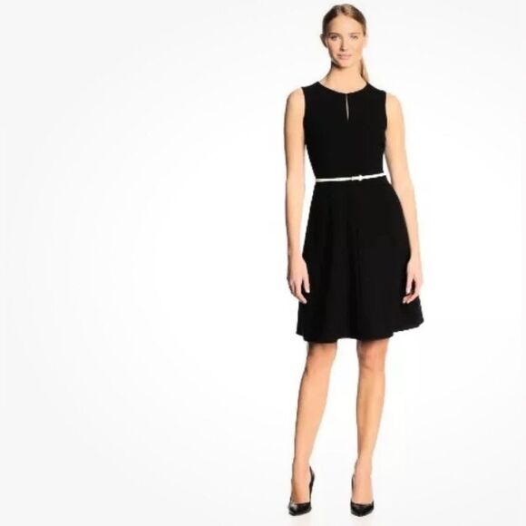 Calvin Klein black clasp keyhole career dress size 2 - Picture 2 of 9